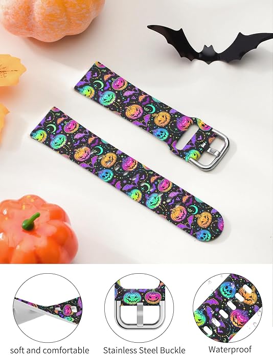 Watbro Halloween Holiday Band Compatible with Fitbit Versa 3 / Sense/Fitbit Versa 4 / Sense 2 Bands