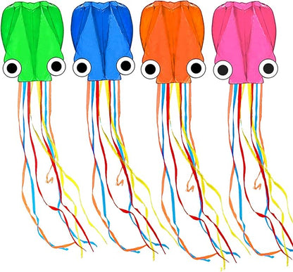 Octopus Kites for Kids & Adults Easy to Fly, 24”x 158” Large Soft Kite Kit for Boys and Girls