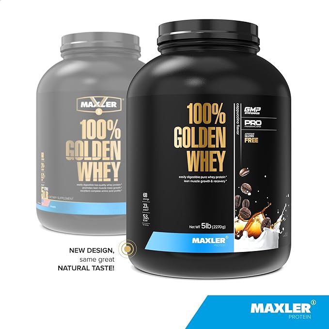 Maxler 100% Golden Whey Protein - 23g of Protein per Serving - Premium Whey Protein Powder for Pre