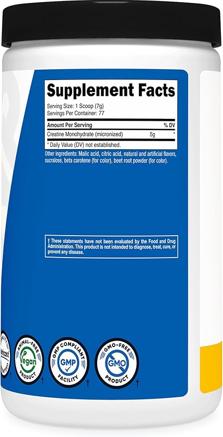 Nutricost Creatine Monohydrate Powder (Pineapple Mango, 500 Gram) - Micronized Creatine Supplement