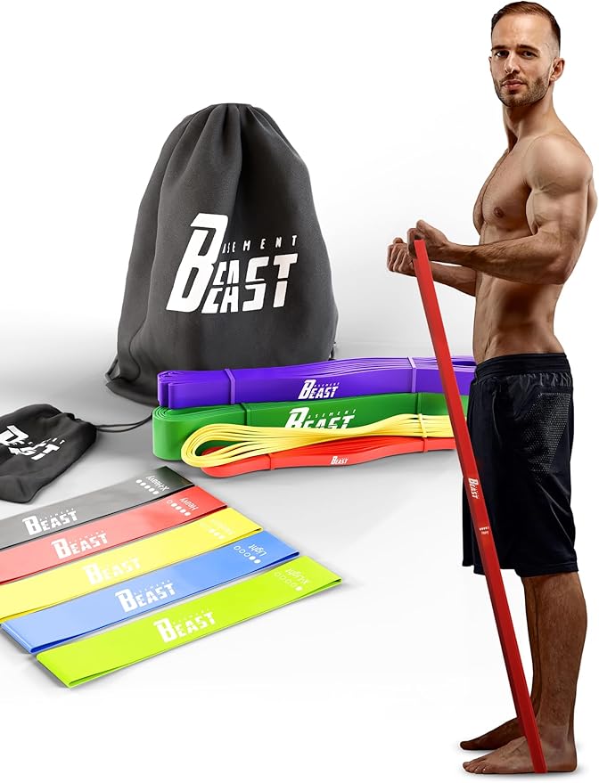 Basement Beast Resistance Bands for Working Out – Long Exercise Bands Resistance for Home Workouts