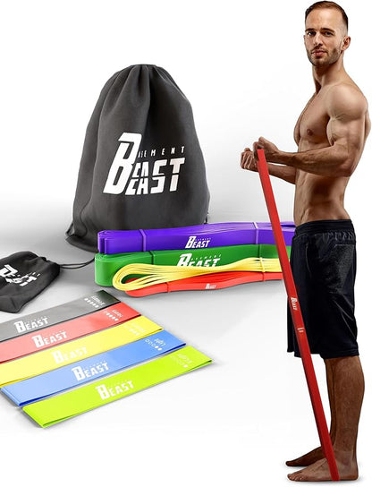 Basement Beast Resistance Bands for Working Out – Long Exercise Bands Resistance for Home Workouts