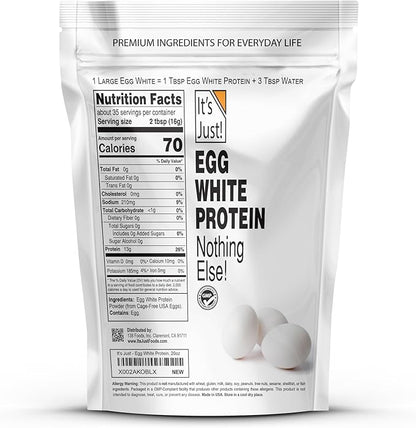 It's Just! - Egg White Protein Powder, Dried Egg Whites Protein, Meringue Ingredient, Non-GMO, USA