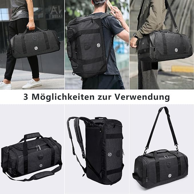 Gym Duffle Bag Backpack Waterproof Sports Duffel Bags Travel Weekender Bag for Men Women Overnight