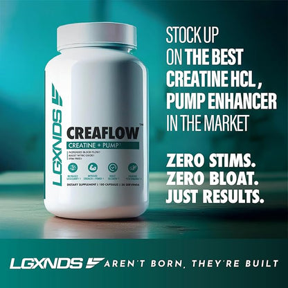 Creaflow Stim-Free Creatine Pills | Support Muscle Gain, Performance, Strength and Workout Recovery