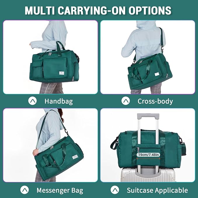 FIORETTO Women's Gym Duffle Bag with Shoes Compartment, 37L Capacity, Ideal for Travel, Gym