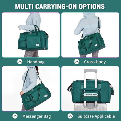FIORETTO Women's Gym Duffle Bag with Shoes Compartment, 37L Capacity, Ideal for Travel, Gym