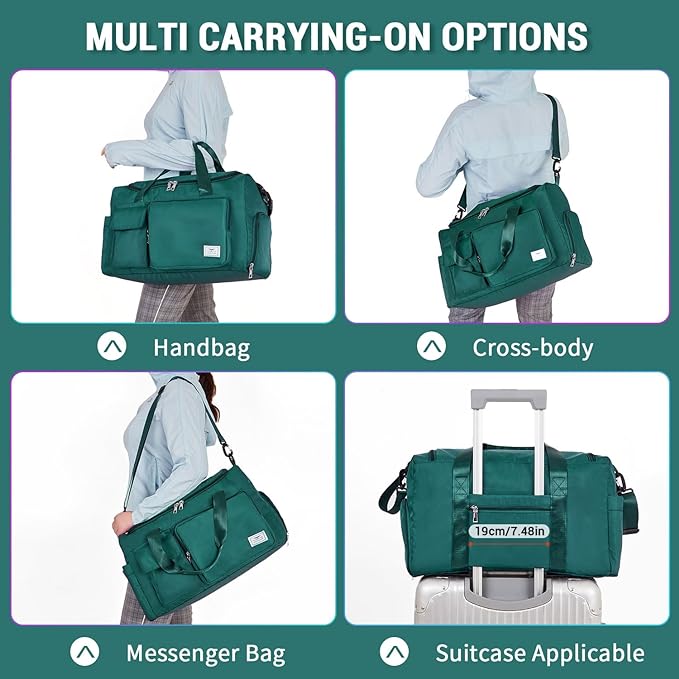 FIORETTO Women's Gym Duffle Bag with Shoes Compartment, 37L Capacity, Ideal for Travel, Gym