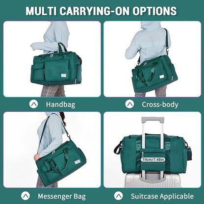 FIORETTO Women's Gym Duffle Bag with Shoes Compartment, 37L Capacity, Ideal for Travel, Gym