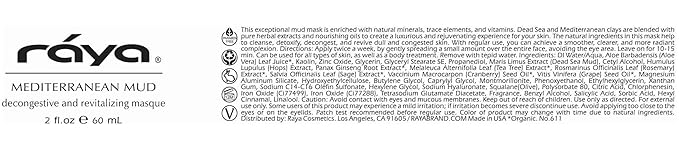Raya Mediterranean Mud Masque (611) | Revitalizing Facial and Body Treatment Mask for Dull and