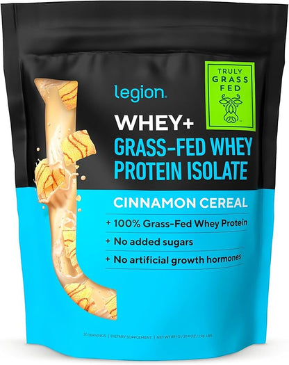 LEGION Whey+ Protein Whey Isolate from Grass Fed Cows - Whey Protein Isolate Powder Low Calorie