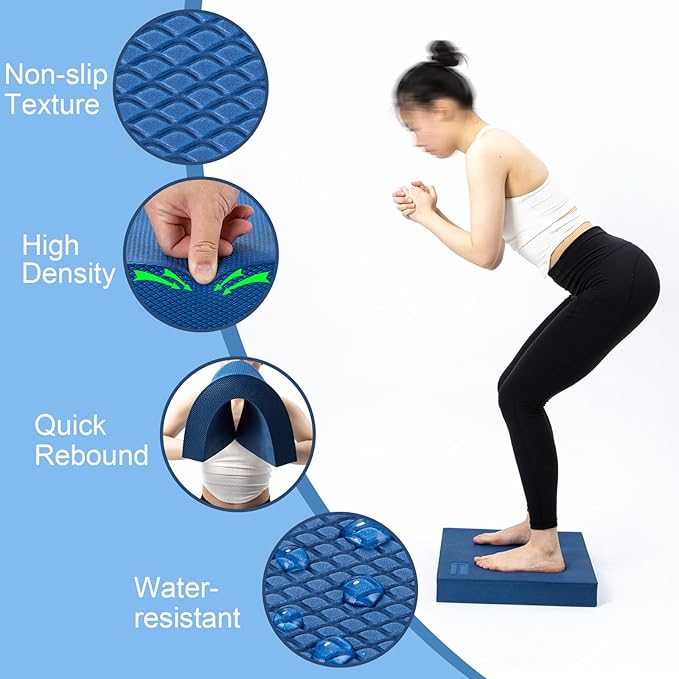 StrongTek Extra Wide Foam Balance Pad for Physical Therapy, 19" X 15.8" X 2.4", High-Density TPE