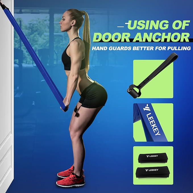 LEEKEY Resistance Bands Set for Pull-Up Assistance & Full-Body Training, Multi-Level Exercise Bands
