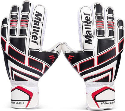 Malker Soccer Goalie Gloves Goalkeeper Gloves with Fingersave and Double Wrist Protection, Strong