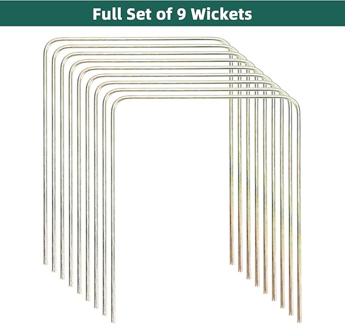 ApudArmis Regulation Croquet Wickets, Set of 9 Colorful Square Arrow Wickets Replacement for 28In