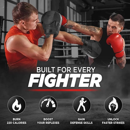 WYOX Curved Focus Mitts for Boxing & MMA | Durable PU Leather Punching Pads with Adjustable Strap |