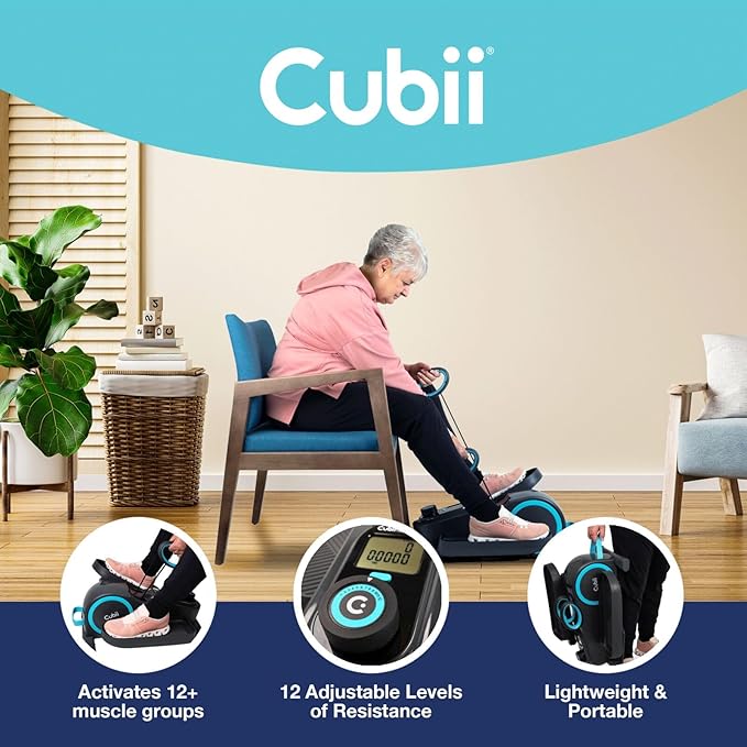 Cubii Total Body - Under Desk Seated Elliptical Pedal Exerciser with Built in Upper Body Resistance