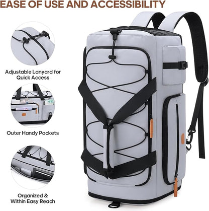 Gym Bag for Men and Women with Shoe & Laptop Compartment, 3-in-1 Sports Travel Duffel Bag