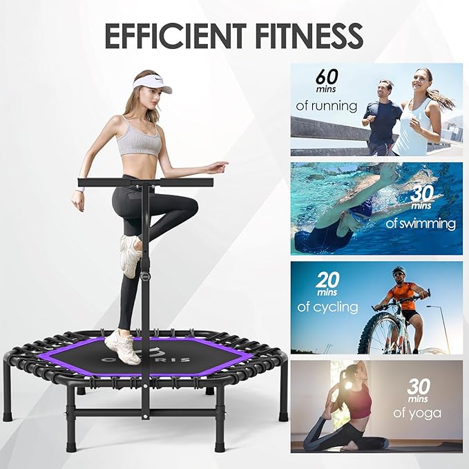 CLORIS 45'' Rebounder Trampoline for Adults - Max Load 450lbs, Mini Trampoline with Adjustable Foam