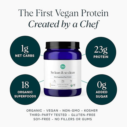 Ora Organic Vegan Protein Powder - 23g Plant-Based Protein Powder for Women and Men | Clean Protein