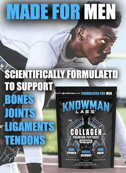 Premium Collagen for Men, Bone, Joint & Muscle Formula, Recovery, Non GMO, Dairy Free, Sugar Free