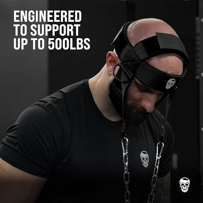 Gymreapers Neck Harness Weight Lifting - Neck Trainer Workout Equipment - Heavy Duty Stainless