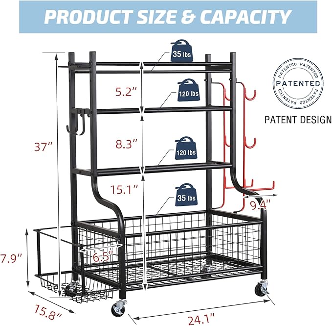 PLKOW Dumbbell Rack, Weight Rack for Dumbbells, Home Gym Storage for Dumbbells Kettlebells Yoga Mat