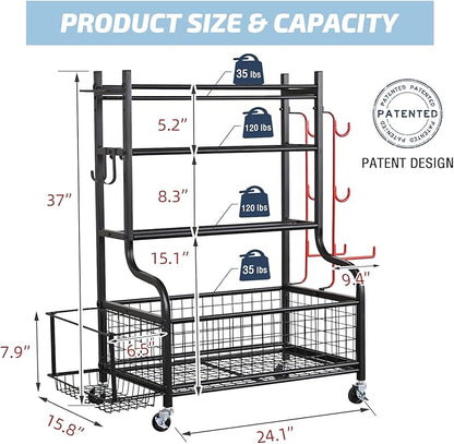 PLKOW Dumbbell Rack, Weight Rack for Dumbbells, Home Gym Storage for Dumbbells Kettlebells Yoga Mat