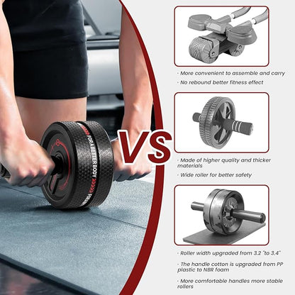 Upgraded Ab Roller Wheel. Abdominal Training Roller for Men/Women, Abdominal Wheels Widened to 3.4