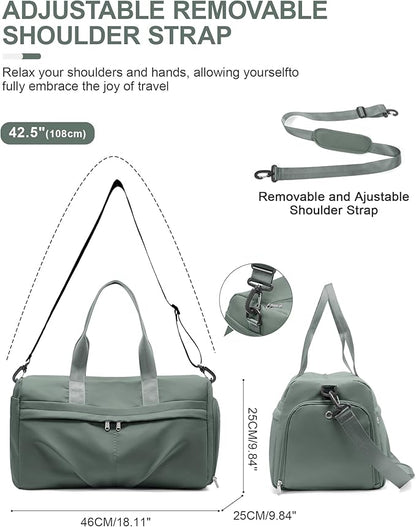 Gym Bag for Women Men with Shoe Compartment, Sport Duffel Bag, Waterproof Travel Weekender
