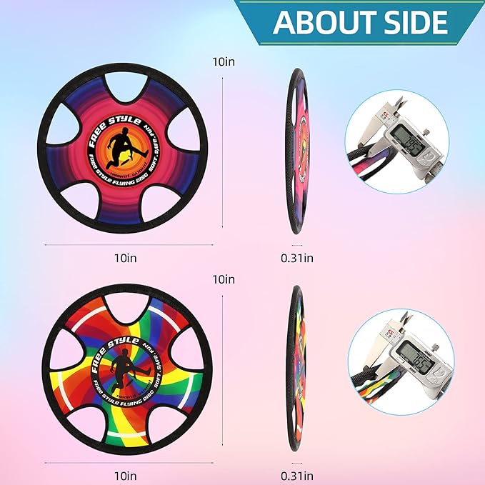 Outdoor Two Soft Frisbee Throwing Disc, Flying Disc, Flying Saucer for Man and Woman in Yard