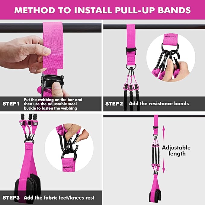 HPYGN Pull Up Assistance Bands, Heavy Duty Resistance Band for Pull Up Bar, Adjustable Weight/Size