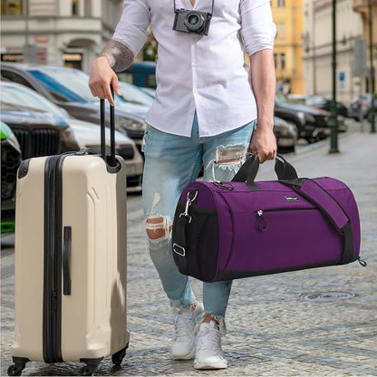 TOPDesign Gym Bag for Women & Men, Unisex Duffel Bag with Shoe Compartment & Wet Pocket for Travel