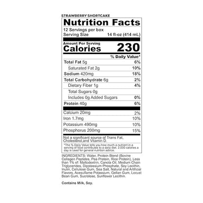 REDCON1 MRE Ready to Drink Protein Shake, Strawberry Shortcake- Lactose + Whey Free RTD 40gr