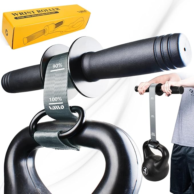 VAIIO Forearm Strengthener and Wrist Roller with Quick Locking Mechanism - Durable PVC Anti-Slip