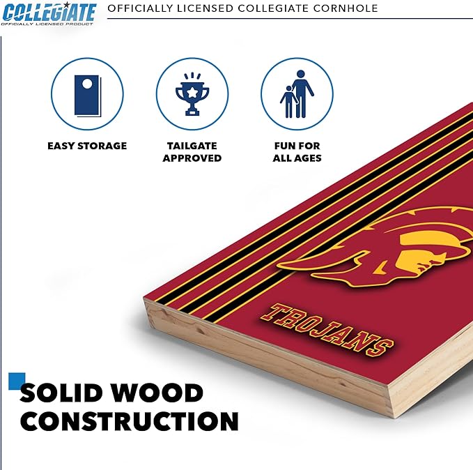 2' x 3' Solid Wood Cornhole Set with Direct Print HD Team Graphics – Great Gift for Any NCAA Fan!