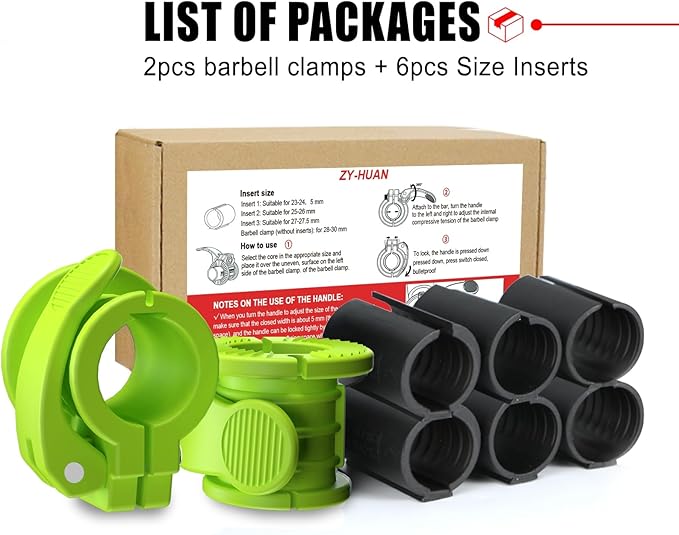Barbell Clips 1 Inch Quick Release Weight Clamps 0.9-1.18inch Multi-Size Adjustable Olympic Clamps