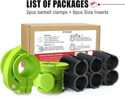 Barbell Clips 1 Inch Quick Release Weight Clamps 0.9-1.18inch Multi-Size Adjustable Olympic Clamps