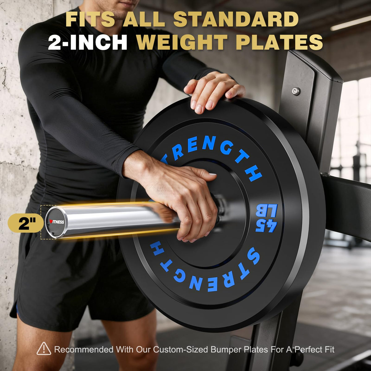 Rendpas 7FT Olympic Barbell for Home Gym Strength Training, 45 Lbs 2-inch Weight Bar with 28mm