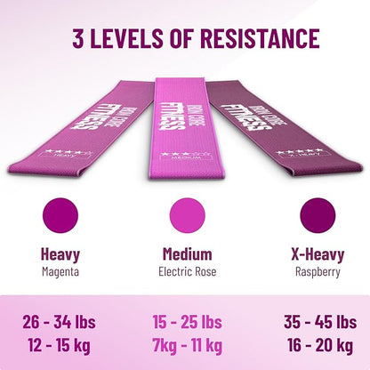 Fabric Mini Resistance Bands Sets for Trainers, Bootcamp, Gym for Men and Women in Fun Colors