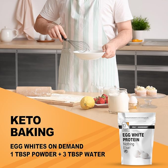 It's Just! - Egg White Protein Powder, Made in USA from Cage-Free Eggs, Dried Egg Whites