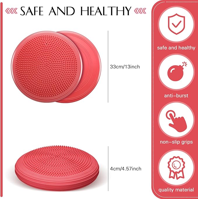Libima 8 Pcs Wiggle Seat Inflated Wobble Cushion Sensory Seat Flexible Balance Board Balance Disc