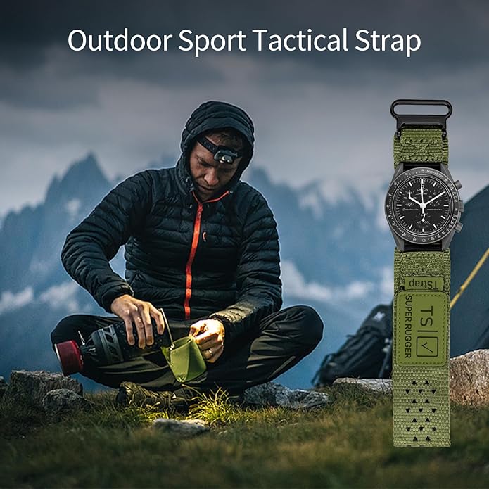 TStrap Nylon Sport Watch Band - Black Quick Release Watch Straps for Men Women - Athletic Military