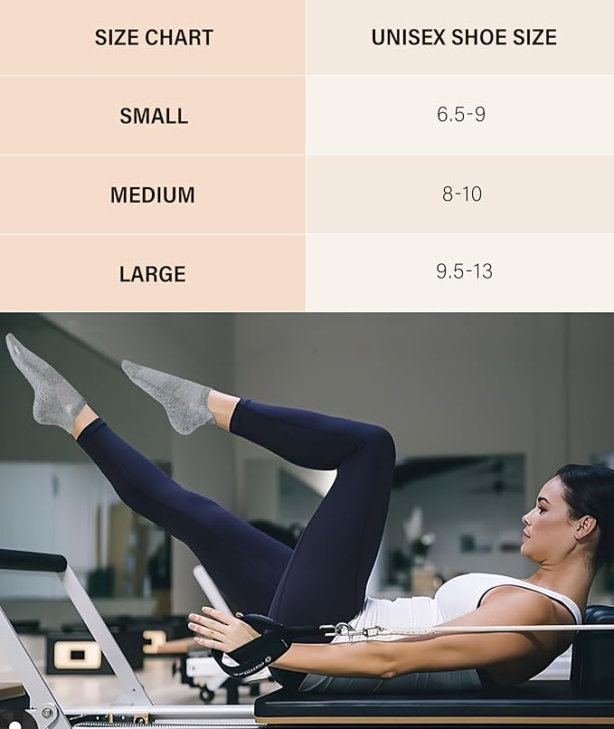 DIBAOLONG Pilates Socks with Grips for Women Yoga Socks Non Slip Barre Hospital Socks 6-Pairs