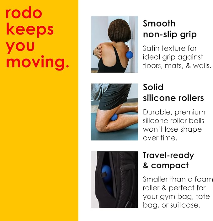 Rodo 2-in-1 Firm Peanut & Lacrosse Ball Roller | Deep Tissue Massage Tool for Fascia, Plantar