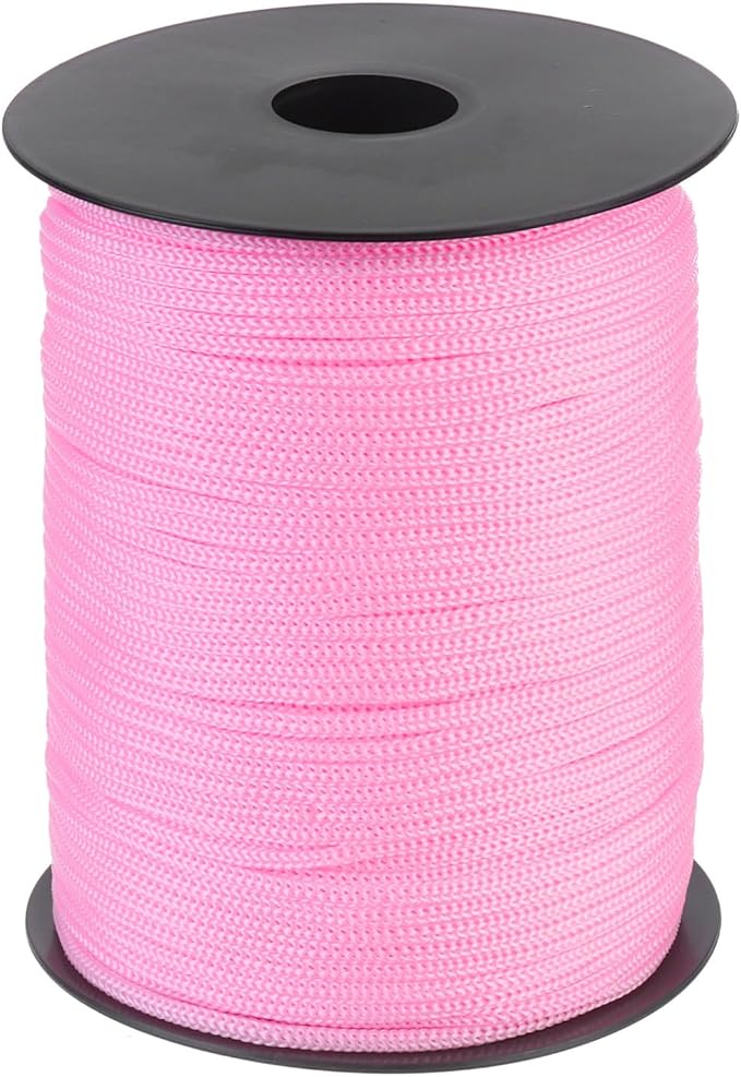 MECCANIXITY 1/8 Inch Polypropylene Rope Braided Ropes, 328ft Nylon Rope Hollow Utility Cord for