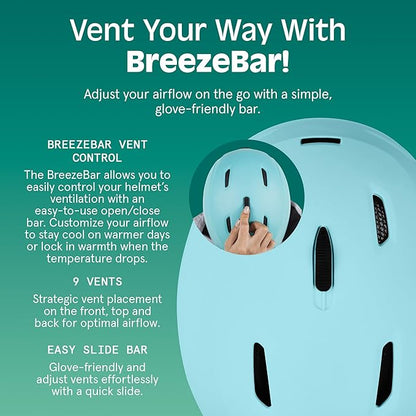 Retrospec Zephyr Ski Helmet - Snowboard Helmet for Adults & Youth - Adjustable Fit with Breathable
