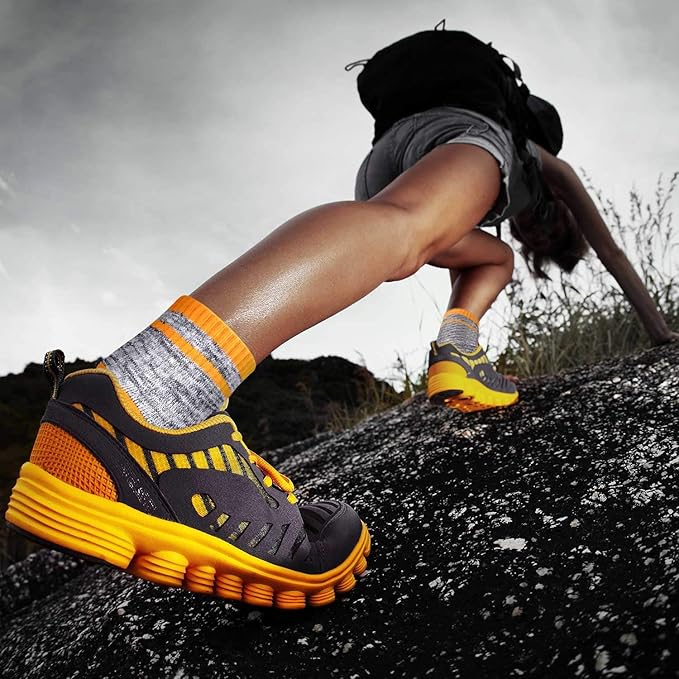 FEIDEER Hiking Walking Socks For Women, Multi-pack Outdoor Recreation Socks Moisture Wicking Crew