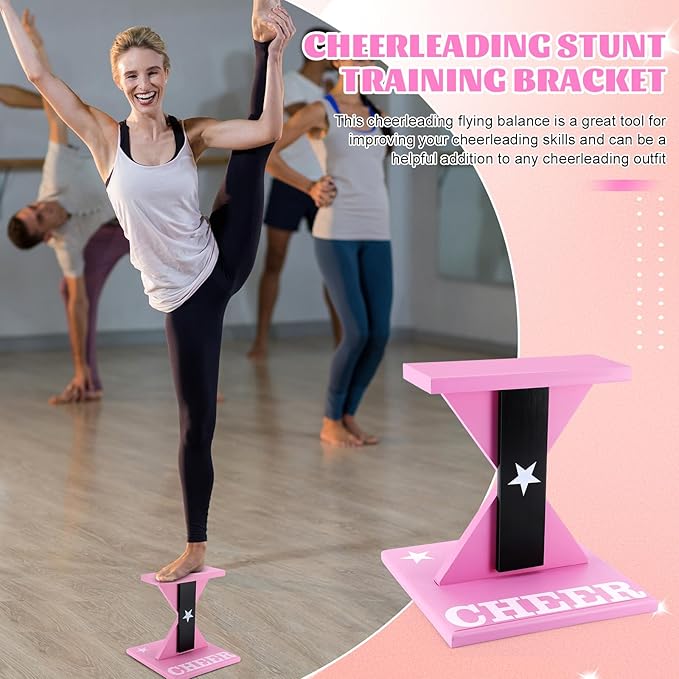 Chunful Cheerleading Balance Trainer 12.2 x 13.19 Inch Wood Wooden Cheer Stunt Training Stand