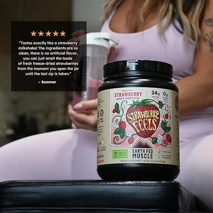 Earth Fed Muscle Strawberry?¯Feels??Forever) ??Irish Truly Grass?‘Fed Whey Protein Isolate, No